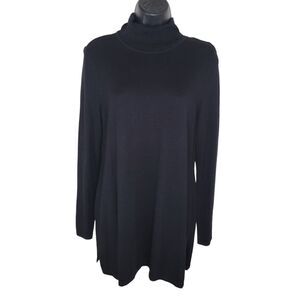 Chico's Mia knit black turtleneck top size 1 (medium)